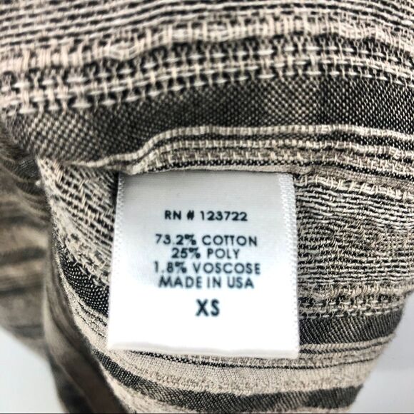 XIRENA Natural Striped Fringed V Neck Coverup XS - Picture 5 of 5